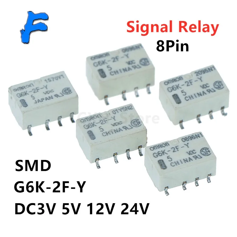 

5pcs SMD G6K-2F-Y Signal Relay 8PIN For Relay DC 5V 10*6.5*5mm DC3V 5V 12V 24V
