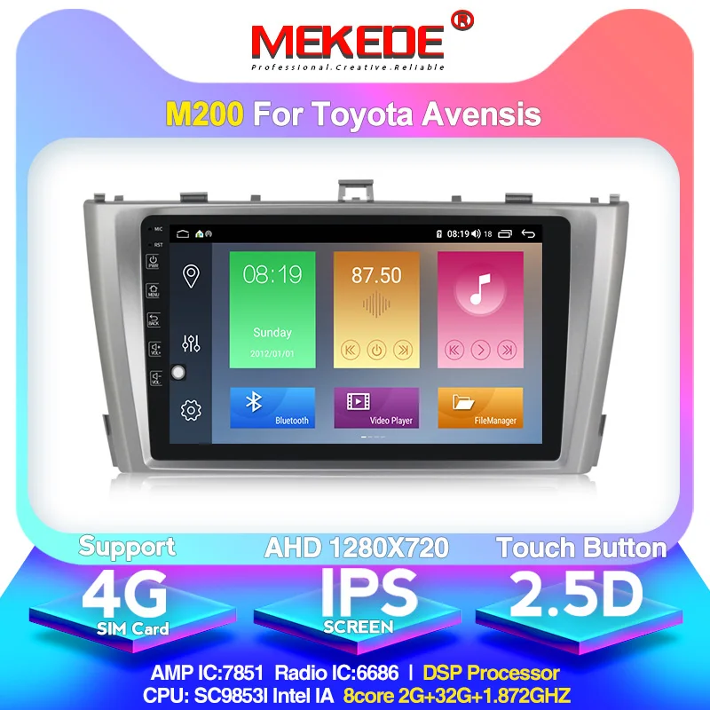 4G LTE 2.5D ips экран Android 10,0 2din автомобильное головное устройство Радио DVD стерео плеер для Toyota Avensis 2009- gps навигация 4+ 64G