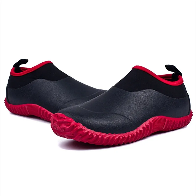 

Aqua Shoes Large Size Eu 35-46 Couple Men Rubber Waterproof Non-slip Rain Boots Garden Farm Working Fishing Water Wading Shoes