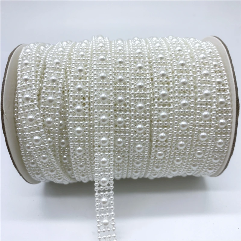LS-513 4/6/8mm avorio perle finte ghirlanda rotolo per festa albero di natale de