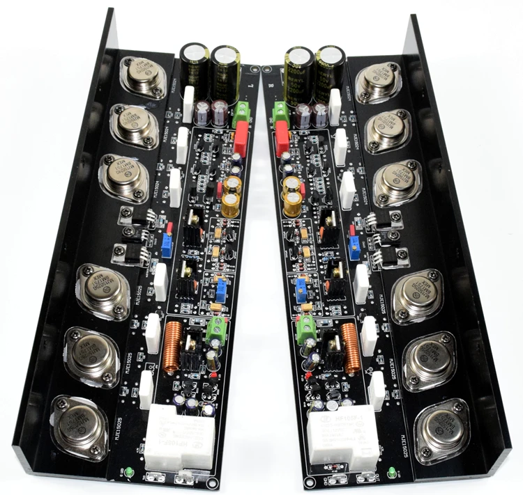 Free shipping 2PCS KSA50 MJ15024G / MJ15025G + MJE15034 MJE15035 HIFI Fever High Power 250W+250W Pure Class AB Amplifier Board |