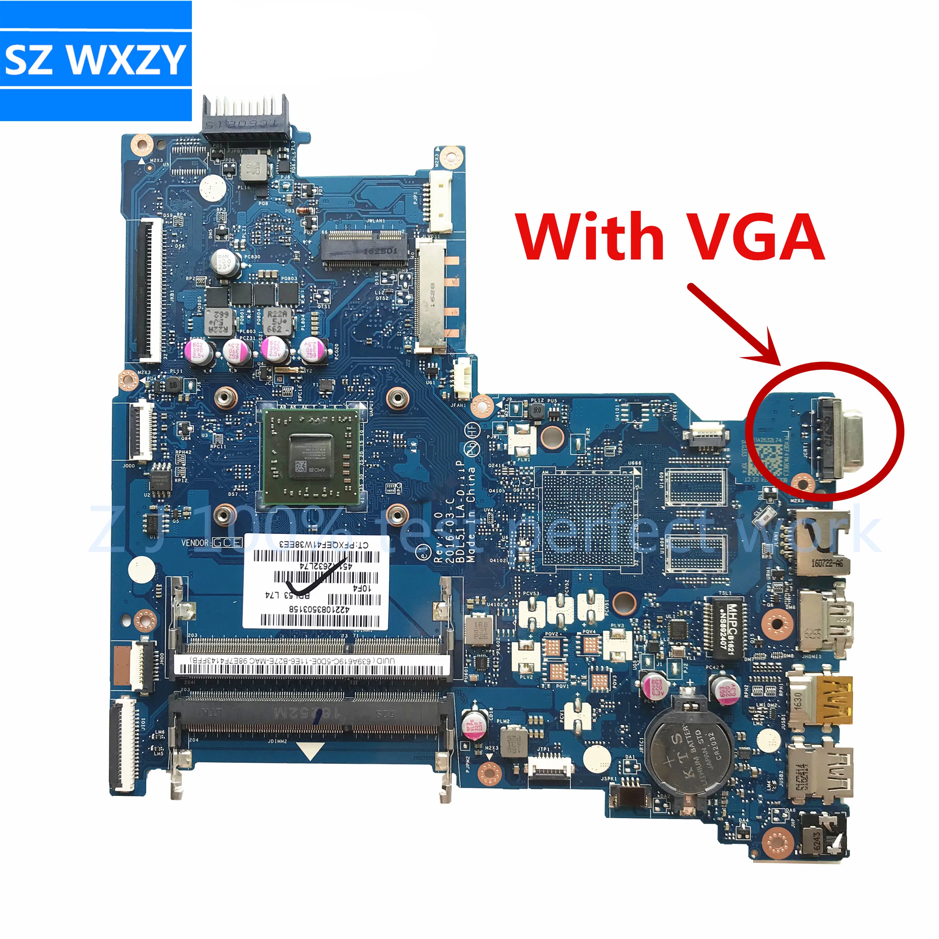 Материнская плата для ноутбука HP 255 G5 Series с процессором AMD E2-7110 858589-601 BDL51 LA-D711P 100%
