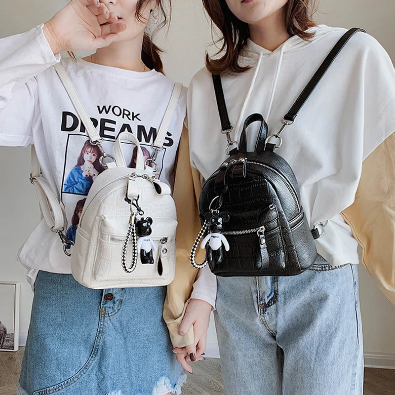 

Women's-Style Stone Pattern Backpack 2019 New Style College Style School Bag Korean-style Mini PU Backpack Combination Bag
