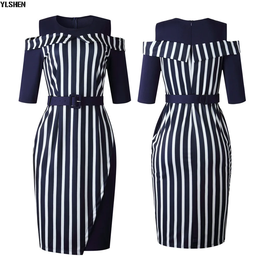 Stripe Print African Dresses for Women Dashiki Africa Dress African Clothes Bazin Ankara Dress Fashion Ladies African Clothing 03