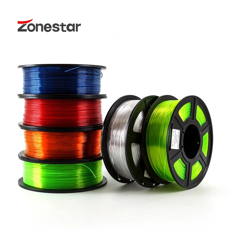 ZONESTAR зарубежных складов PETG 1 75 мм 3D Принтер Нити кг пластиковые нити расходные