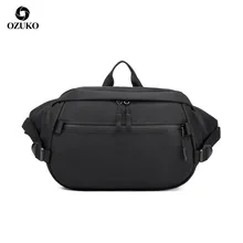 OZUKO 9206 повседневные поясные сумки мужские водонепроницаемые поясные сумки мужские сумки на ремне мешочки для телефона для коротких путешествий поясная сумка