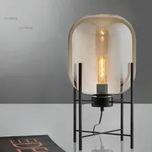 Ретро промышленный светодиодный стеклянный креативный Настольный светильник, современная настольная лампа для бара, Скандинавская гостиная, настольная лампа, светильник для спальни