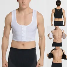 Мужская корректирующая футболка жилет мужской бюстгальтер мужской формирователь компрессионное тело осанка корректор спины скобка вспомогательные крюки контроль Топы
