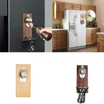 

New Shoot Basket Cartoon Multifunction Bottle Opener Mount Wood Solid Wall Opener Embedded Fridge Magnet Basketball Tool Ki J2F8