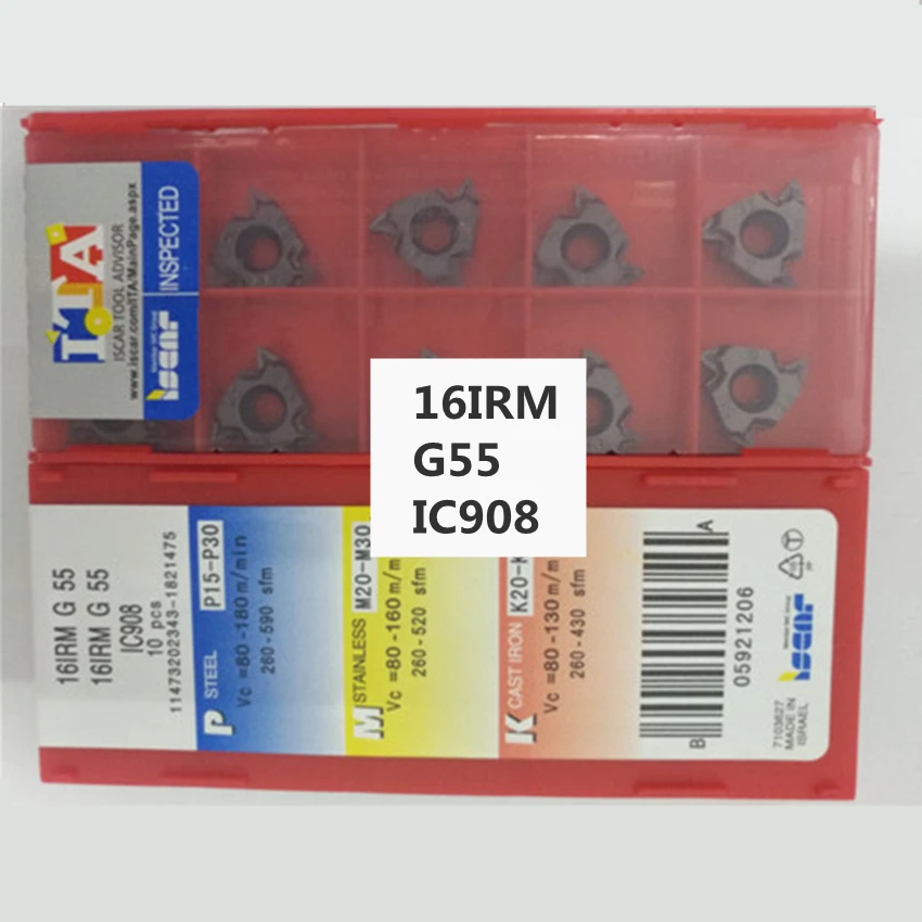 ISCRA 16ERM G55 IC908/16ERM G60 IC908/16IRM G55 IC908/16IRM G60 IC908 ЧПУ твердосплавные пластины 16IRM/16ERM резьбовые вставки