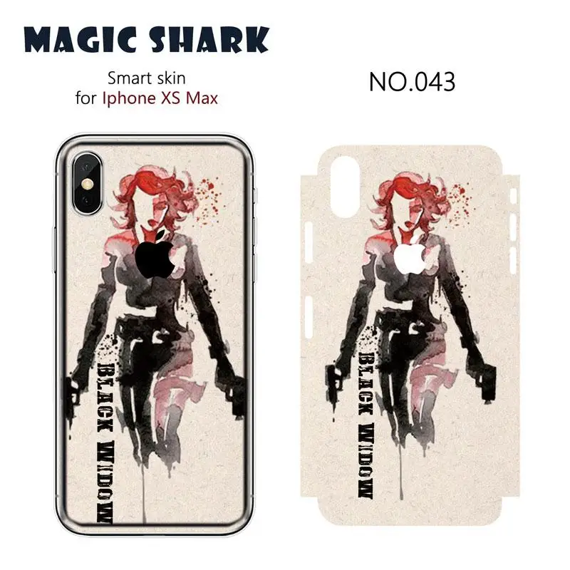 Magic Акула Марвел, Мстители, паук человек Железный человек Бэтмен Супермен, Халк Капитан Америка Обёрточная бумага Стикеры чехол для iPhone XS Max