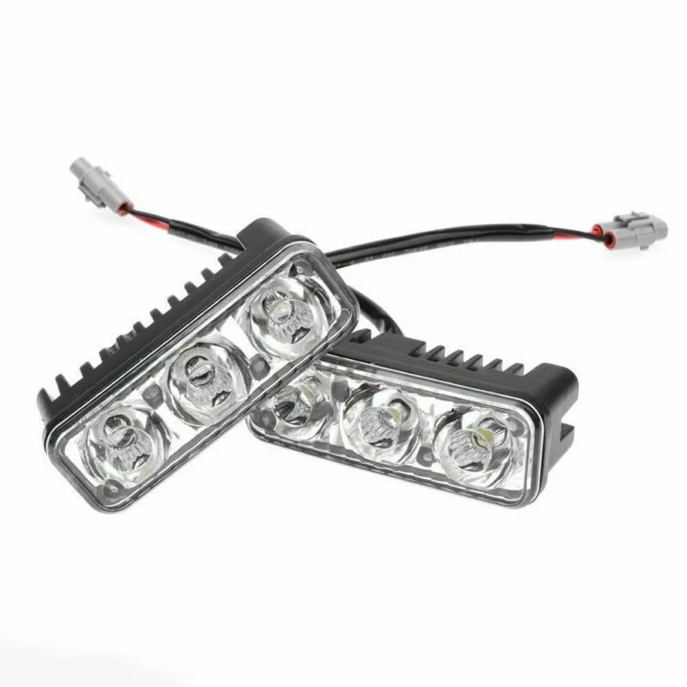 6000 K-7000 K дневные ходовые огни дневного светильник 3LED 12В противотуманный фонарь универсальные лампочки комплект