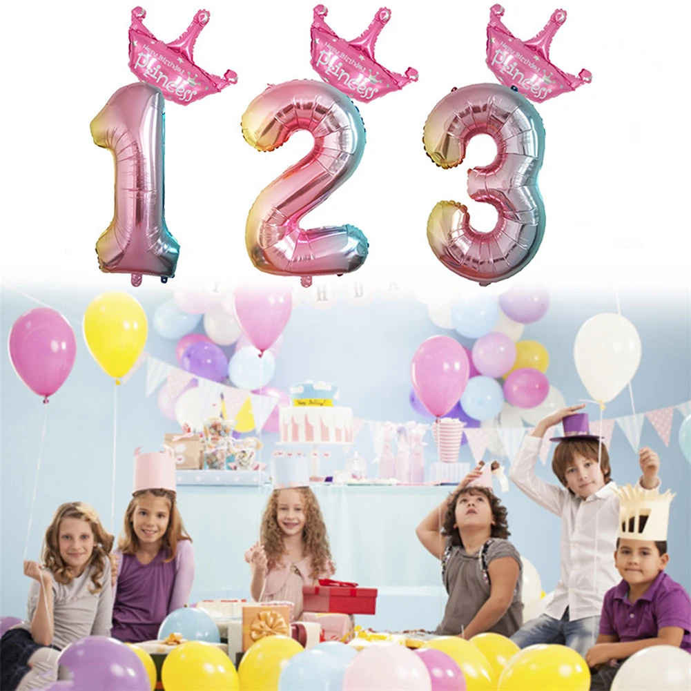 Радужные алюминиевые воздушные шары из фольги в виде цифр 0-9 день рождения Юбилей вечерние декоративный Глобус детские фигурки воздушный шар поставки