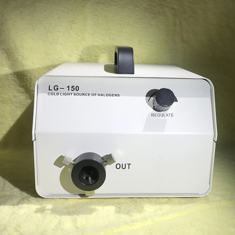 

110-220V Anatomic Microscope Halogen Lamp Cold Light Source 150W Double Fiber Cold Light Supply Y