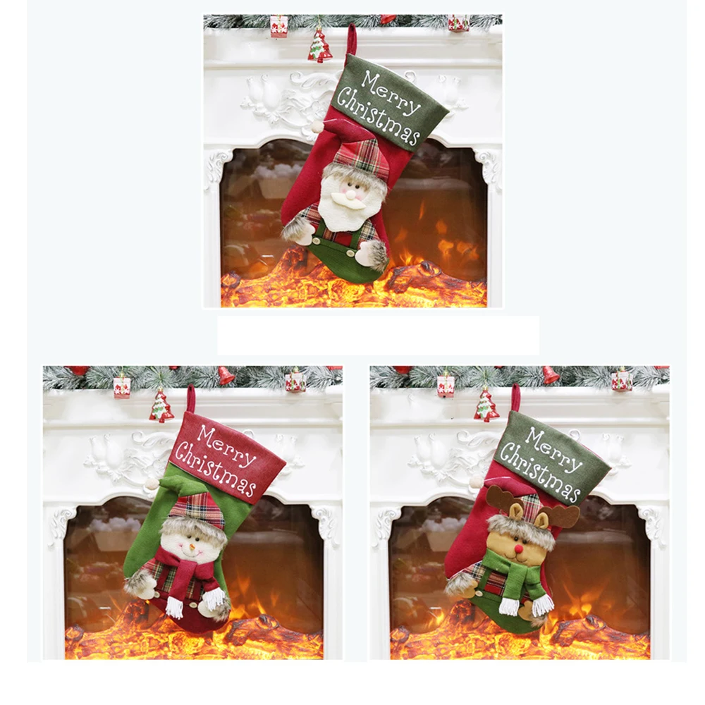 Candy Bag Cloth Fireplace Shop Party Ornaments Christmas Stocking Large New Year Home Decor Delicate Xmas Stock Hanging Market