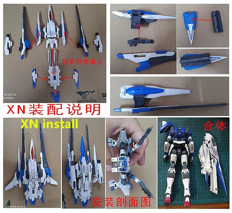 XN развернуть блок модифицированные части с зажимом для Bandai RG 1/144 00R Gundam D038