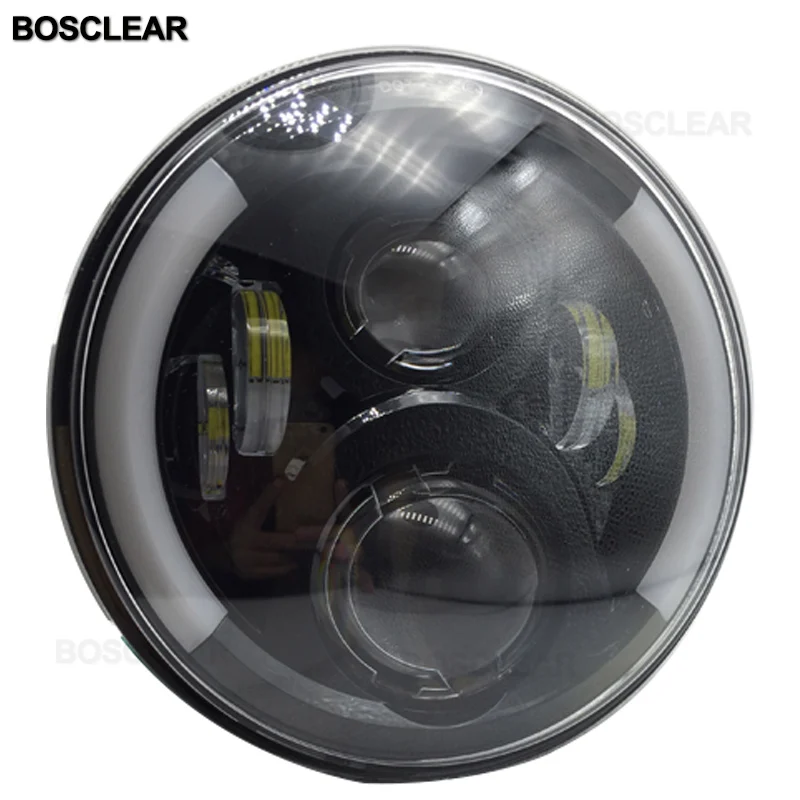 7 дюймов круглые светодиодные фары неограниченный Rubicon uaz4x4 Land Rover Hummer Suzuki Samurai Nissan ToyotaFJ Mazda Miata Ford F150 - Цвет: 60w with DRL 1