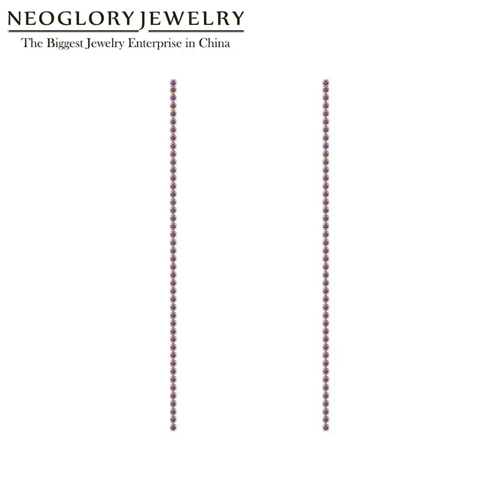 Neoglory 2020 Новая мода 1 5 мм CZ Ряд 9 см коготь цепи серьги с кисточками и кристаллами