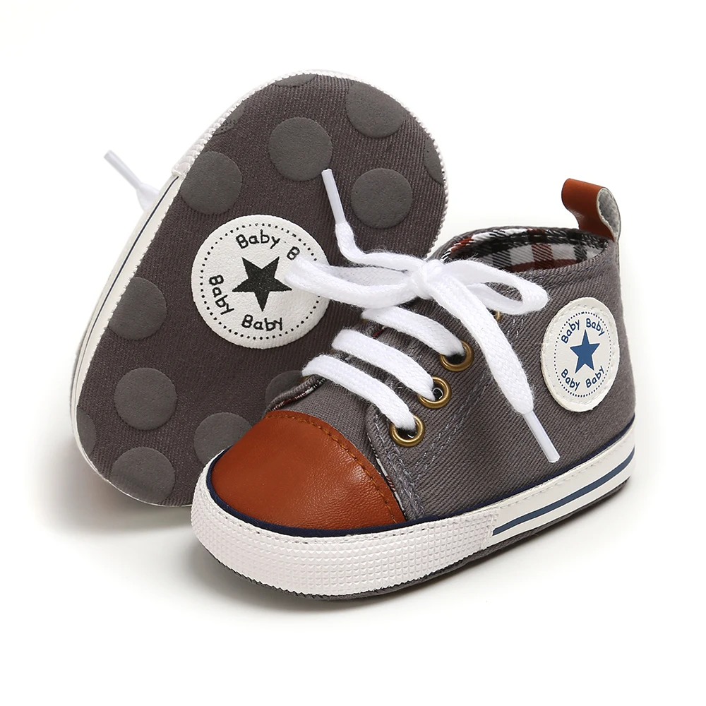 Baby Shoes Boy Girl Shoes Star patchwork Cotton Sneaker Soft Anti-Slip Sole First Walkers Toddler Casual Canvas Crib Shoes