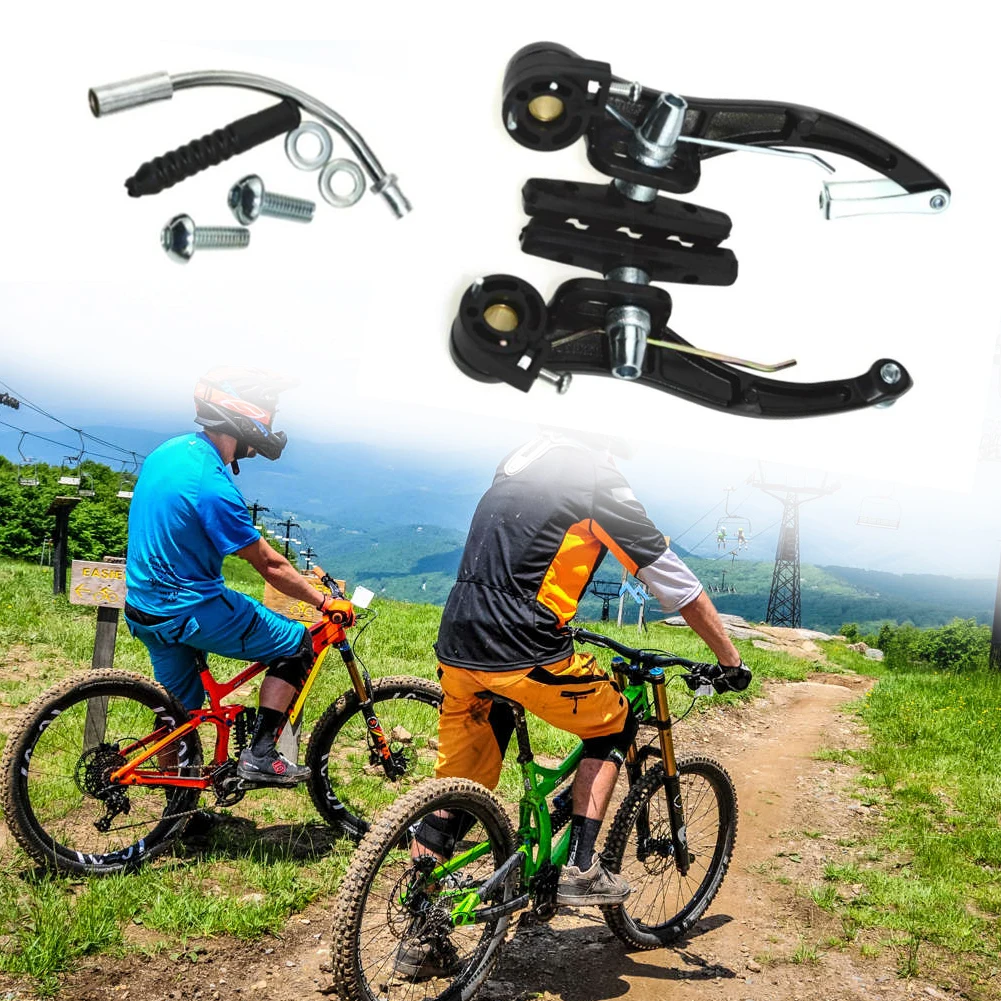 

Aluminum Alloy V Shaped Bicycle Brake Mountain Road Bike Brakes Bike Parts Curved Rods Gaskets Full Set