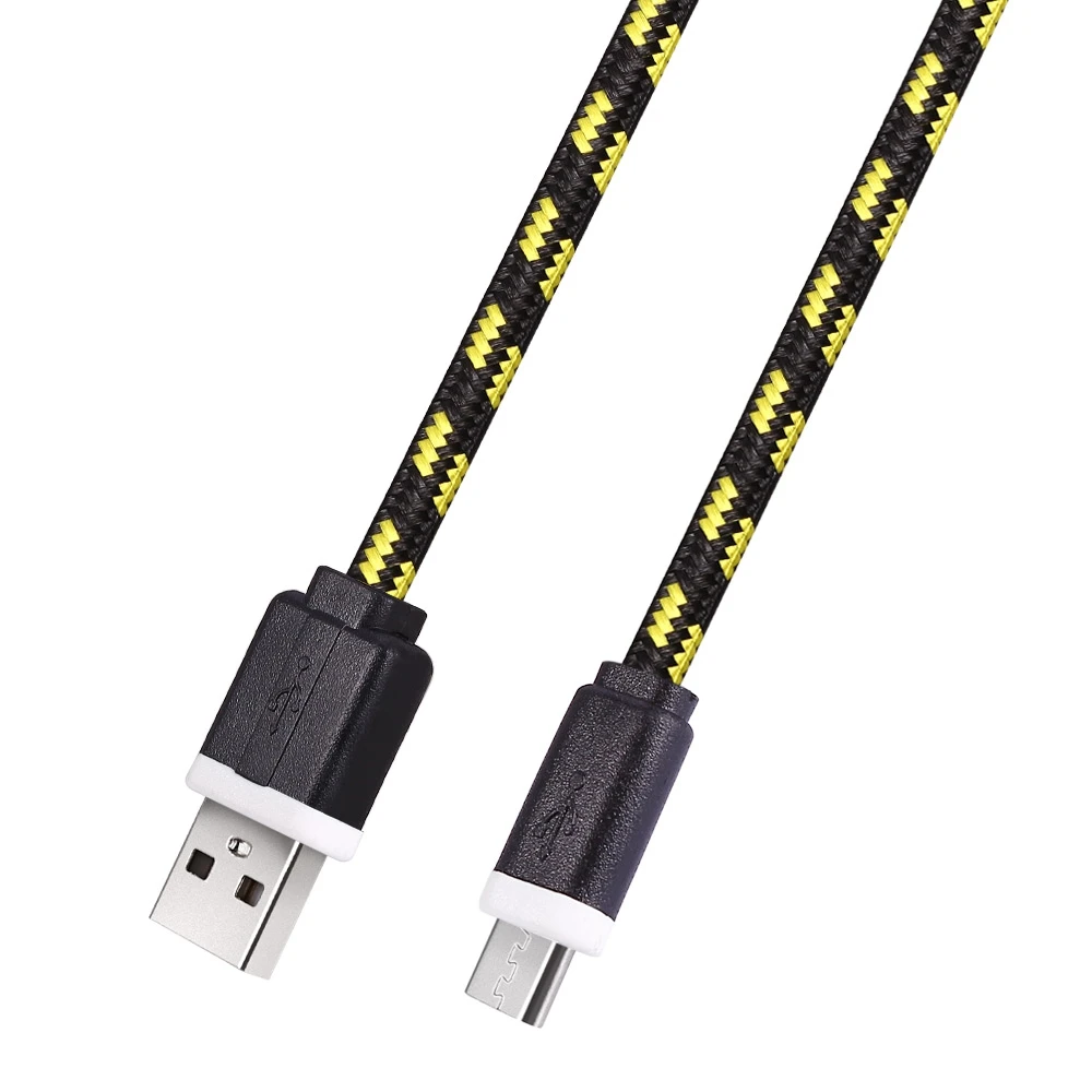 Micro USB кабель 1 м Плетеный плоский цветной Скорость данных зарядная станция синхронизации Шнур для Android смартфонов