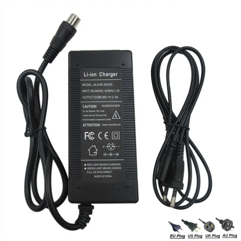 Зарядное устройство 24 В 29 2 в 2A LiFePO4 зарядное RCA DC XLRM GX16 разъем для 8S V LFP