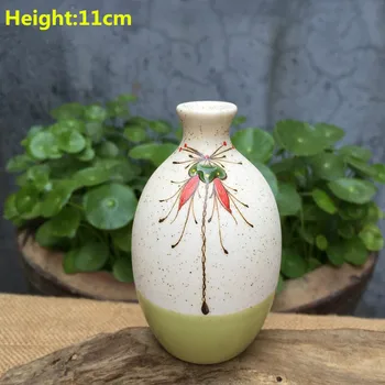 

Ceramic Stoneware Green Glaze Hand-painted Exquisite Fresh Small Vase Home Decor Desktop Flower Insert Ornaments M3175