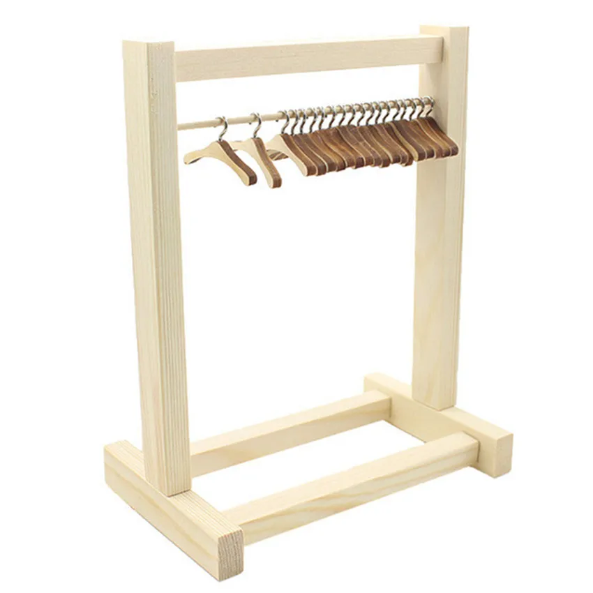 

Blyth Doll Metal Hook Wood Hanger Dolls Accessories Wardrobe for 1/6 Doll Baby Blyth Doll Clothes Hanger Clothes Rack