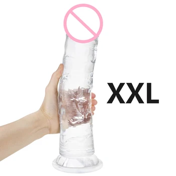 Realistic Huge Dildos for Women Soft Jelly Big Dildo Suction Cup Crystal Penis Anal Butt Plug  Erotic Sex Toy for Women Adult 18 2