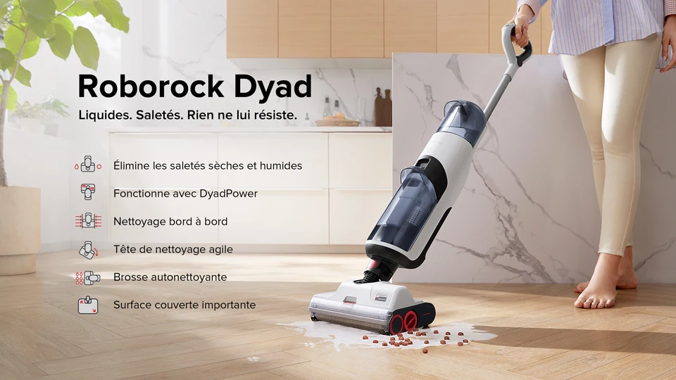 Roborock Dyad Aspirateur Sec Et Humide à Double Brosse, Nettoyeur De ... -Électromaison Innovante Hfe23b404fc4a4ed0827f20fc5e0a01efh
