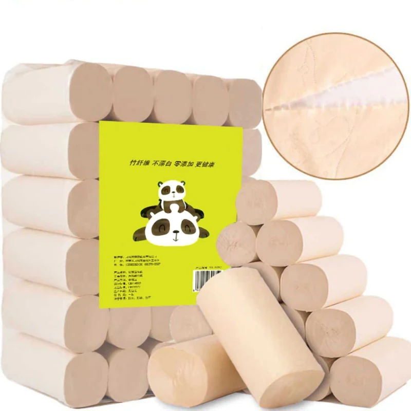 

30Roll/Set Bathroom Inodoro Coreless Toilet Paper Paper Towel Bamboo Pulp Natural Roll Paper Household Pulp Toilet Paper Toalla