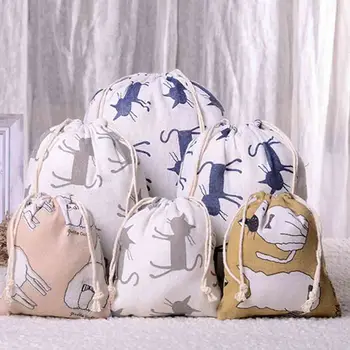 

Cotton Linen Package Shoe Pocket storage organize bag Draw pocket Drawstring Bags Toiletry Bag Case new