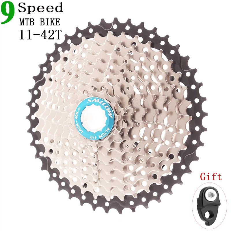 Синий SMLLOW MTB 9 s 27s 9 speed 11-42 T Freewheel Запчасти для горного велосипеда кассеты с широким соотношением совместимы с M430 M4000 - Цвет: Синий