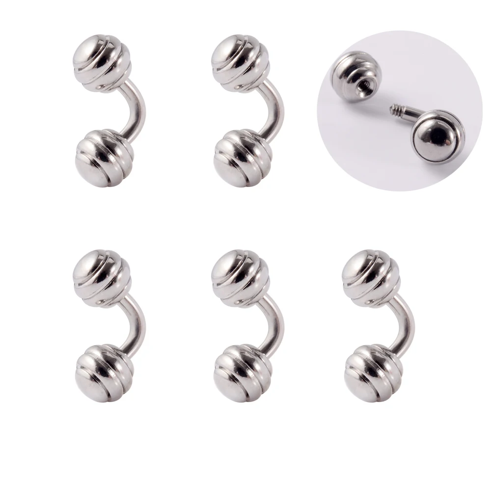 1PC Stainless Steel Banana Piercing Curved Barbell Daith Helix Rook Earring Cartilage Wrist Belly Piercings Jewelry 14G |