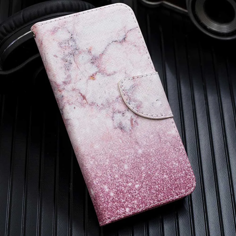 Розовый цветочный флип-чехол для iPhone 11 Pro 5,8 '' 11Pro MAX 6,5 дюймов Роскошный чехол-книжка из искусственной кожи с принтом+ Мягкий ТПУ - Цвет: Pink marble