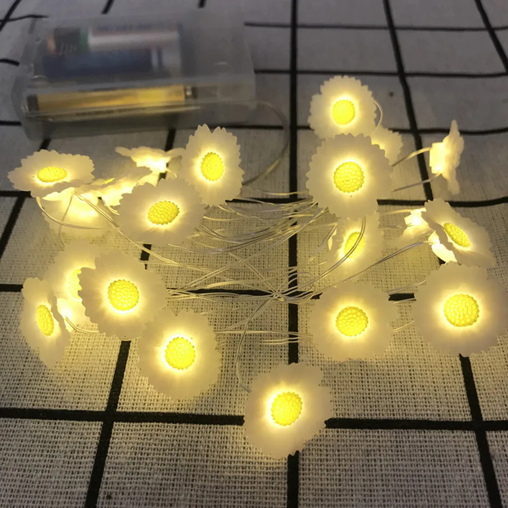Little Daisy Fairy String Light Battery Powered Garland 2M 20LEDS for Wedding Holiday Indoor Outdoor Decoration | Лампы и освещение