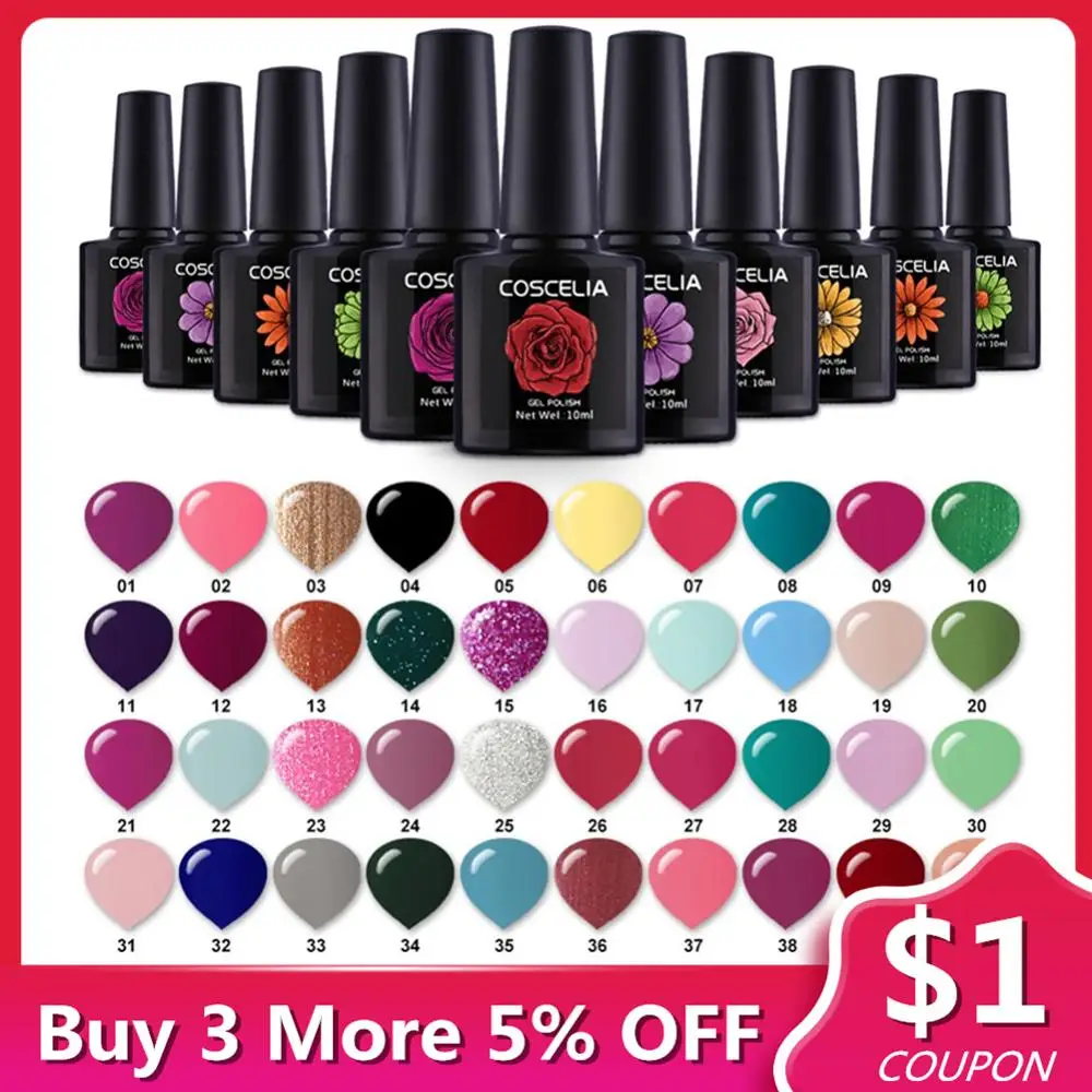 Prezzo COSCELIA 80PCS Set Per Gel Per Unghie 10ML Del Gel Del Chiodo Polish Set Per Unghie artistiche Manicure Set Gel Polish Set per la Nail Tutto Per Manicure