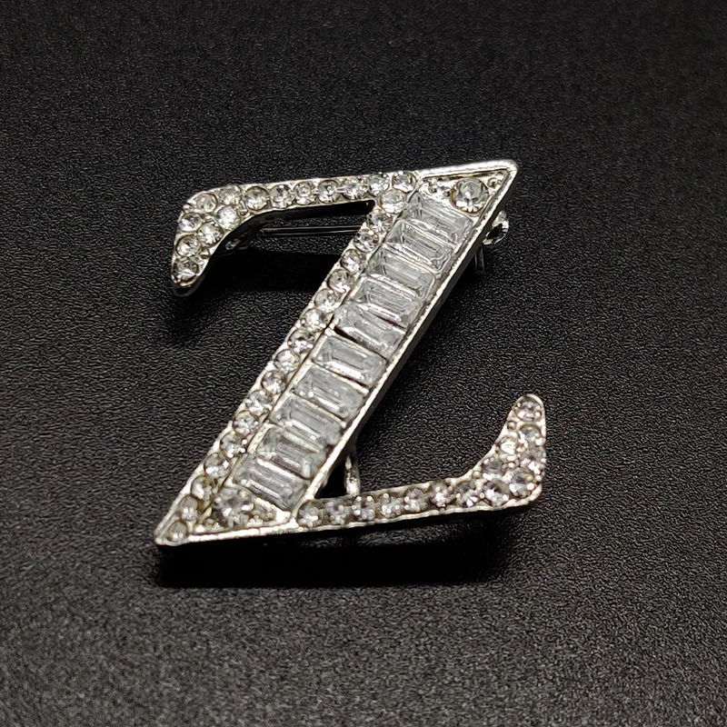 Z Новая A-Z брошь в форме буквы двойного назначения стиль стразы серебро модные ювелирные изделия Броши - Окраска металла: Z