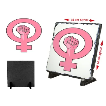 

SLATE PLAQUE LOGO FEMINIST MESSAGE photo holder photo holder