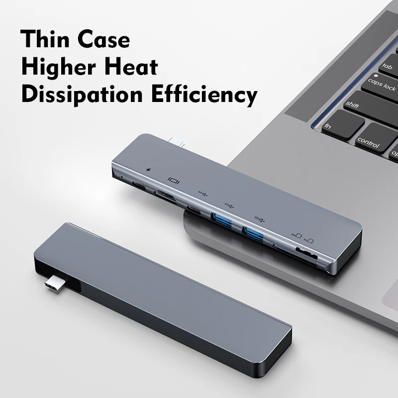LINGCHEN USB 3,0 type-C концентратор для PD Быстрая зарядка USB 3,0 портов type-C SD и TF карта Solt HDMI адаптер 4K для MacBook Pro Xiaomi Air