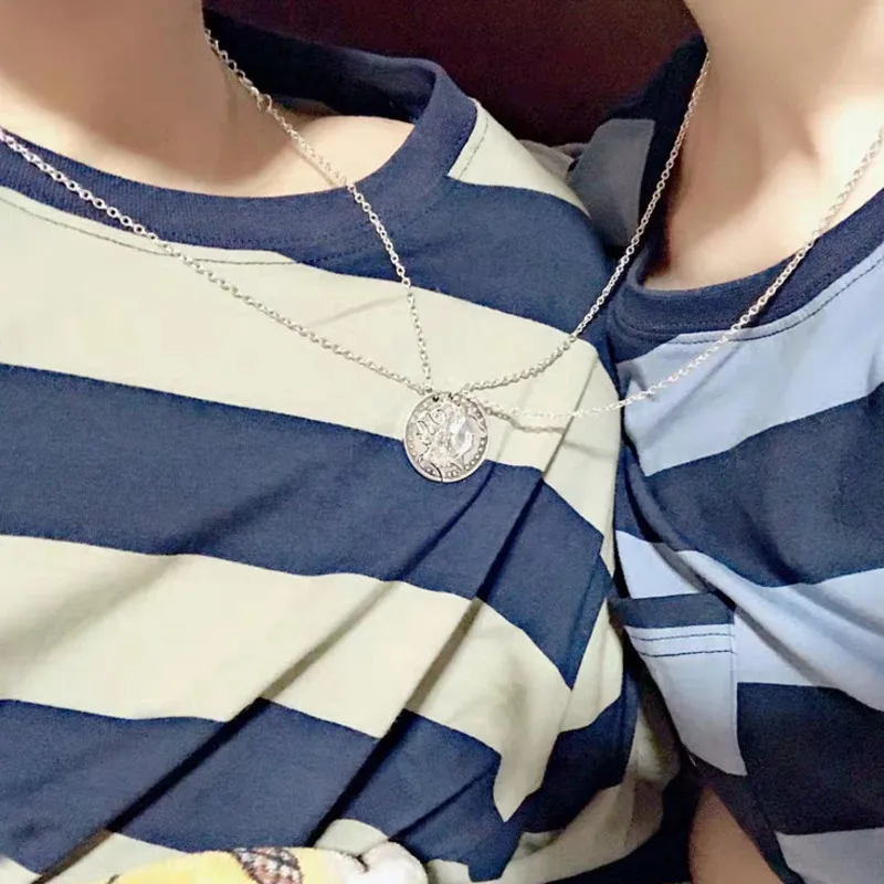 Пара Ожерелье Мужчины и женщины пара тренд ретро Harajuku личность кулон цепочка на свитер аксессуары