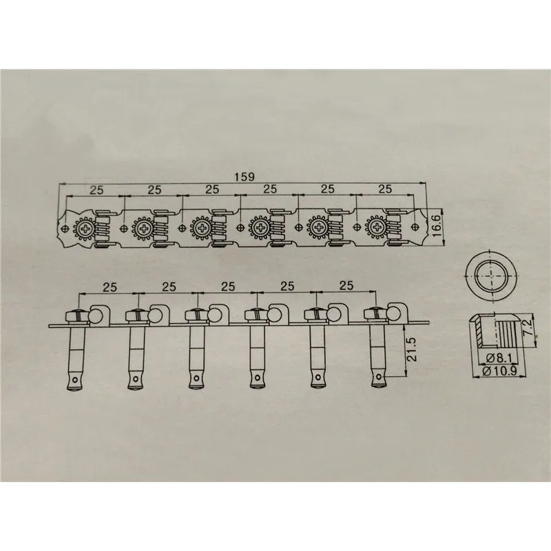 Afinador de Cordas Acessórios de Guitarra com Botão 6r6l com Cabeças de Máquina de 12 Cromado Conjunto Cordas Redondo - Image 6