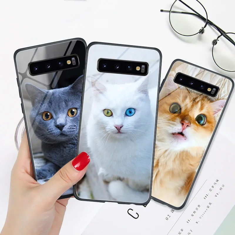 Чехол для Samsung J4 2018 глянцевый Жесткий чехол из поликарбоната с милым питомцем Galaxy