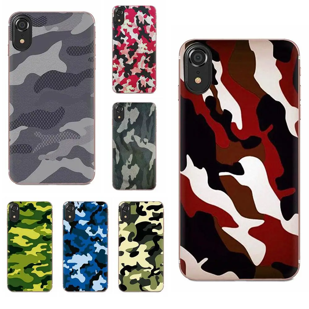

For Xiaomi Redmi Mi 4 7A 9T K20 CC9 CC9e Note 7 9 Y3 SE Pro Prime Go Play Soft TPU Capa Cover Case Army Camo Camouflage Pattern