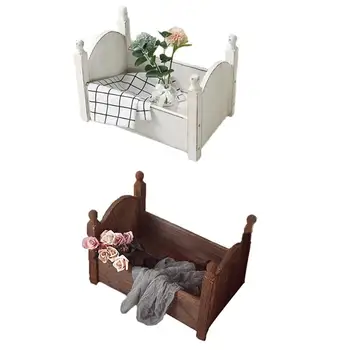 

Baby Small Photography Bed Wooden Bed Photo Studio Photography Props Newborn Small Wooden Crib For Baby Boys Girls In Stock