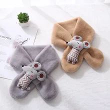 Детский шарф дизайн меховой шарф с животными для девочек роскошный брендовый теплый шарф для мальчиков шейный платок шарфы для детей