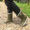2022 PVC Gummistiefel Rainboots Rubber Rain Boots Men Water Shoes Slip On Flat Anti-slip High Quality Plus Size 46 Botas Hombre ► Photo 2/6