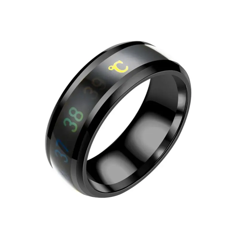 Waterproof Temperature Sense Ring Bracelet Intelligent Smart Ring Finger Wear Changing Color Temperature Ring Size 9-13