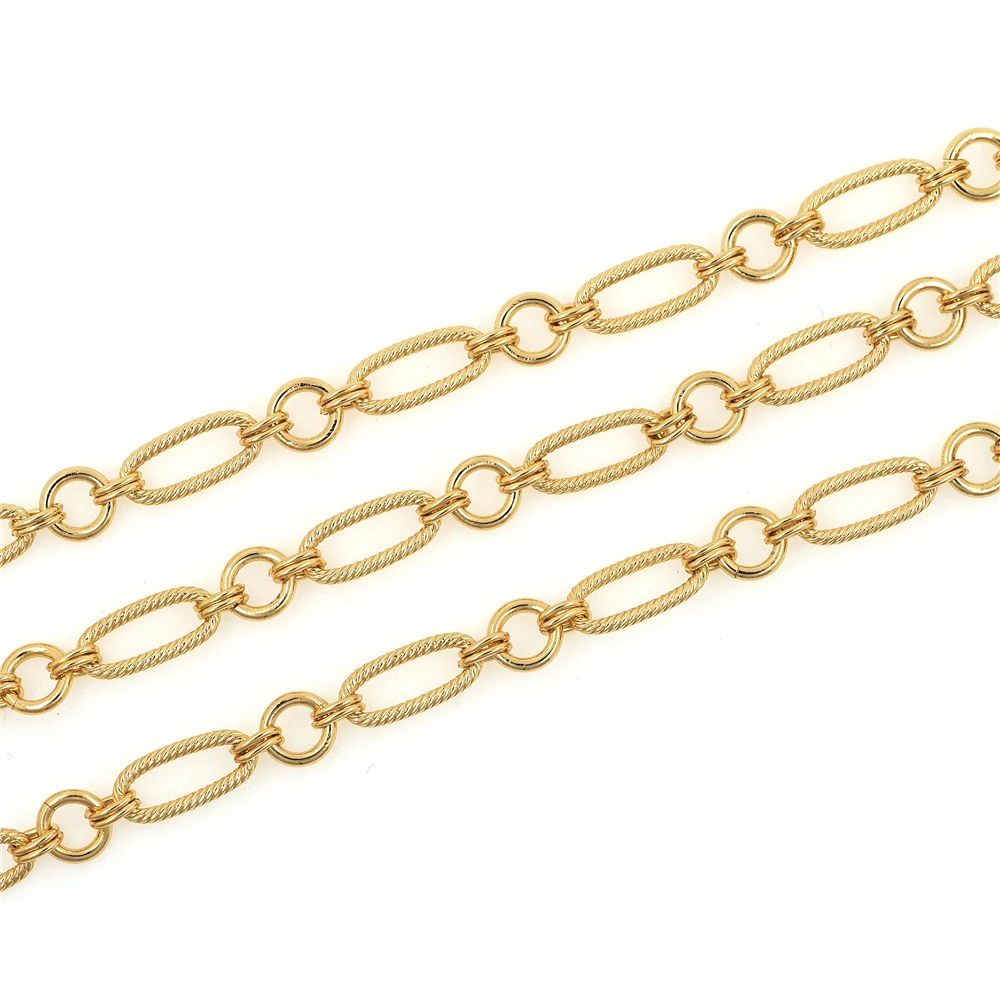 1 meter Gold Filled Chain Gold Oval Chain Bulk Chain DIY Wallet Chain Jewelry Necklace Making Handmade Wholesale