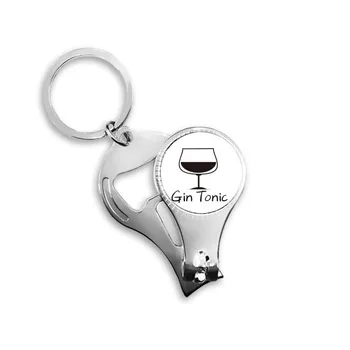 

Silhouette Of Gin Tonic Cocktail Nail Clipper Ring Key Chain
